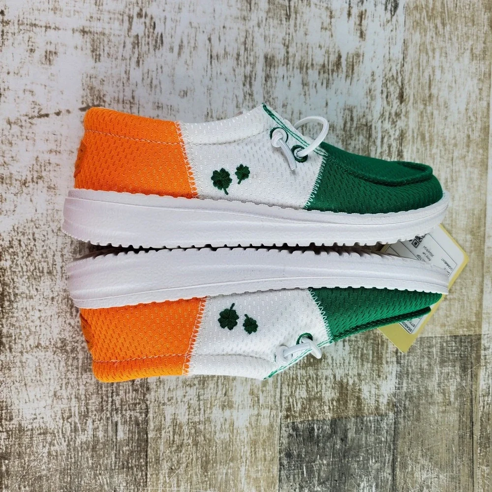 Hey Dude Wally Youth Slip On Shoes Sz 13 C13 Ireland St Patrick's Day Celtic